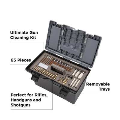 Allen Company Universal Gun Cleaning Kit & Tool Box - Rifle, Shotgun & Handgun Gun Cleaner Kit - 65-Piece - Gun Accessories for Men and Women - Cleaning Kit Gun Case - Black