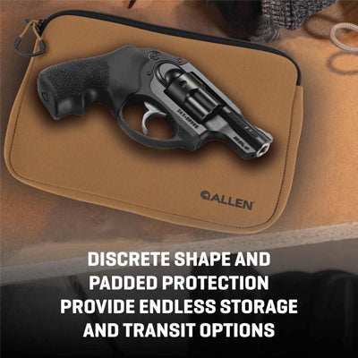Allen Company Neoprene Pistol Pouch, Compact Handguns up to 7”, FDE