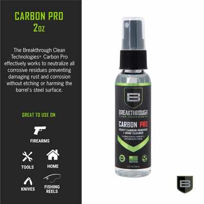 Breakthrough Clean Heavy Carbon Remover - Gun Barrel and Bore Cleaner - All Purpose Degreaser - Perfect for Handguns and Rifles - 2oz Bottle, Clear