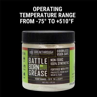 Breakthrough Clean Technologies Battle Born Grease w/ PTFE, 4oz Jar, Clear