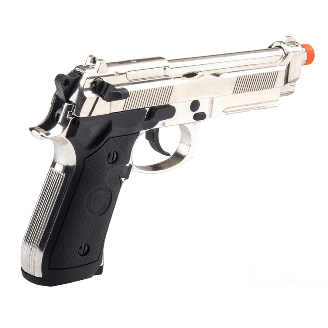 Double Bell M92 Tactical Gas Blowback Airsoft Pistol (Color: Chrome)