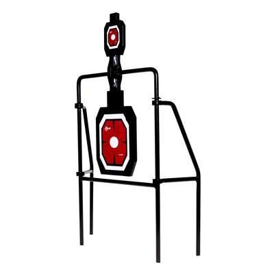 EZ Aim Silhouette Spinner Target System, Rimfire Rounds & Centerfire Pistols, Black/Red/White