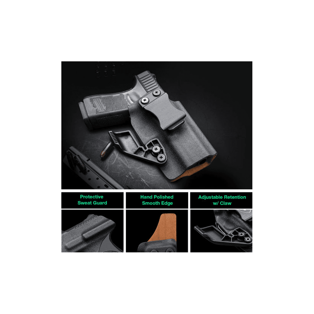 Gun & Flower Leather IWB Holster with Claw For Glock 19