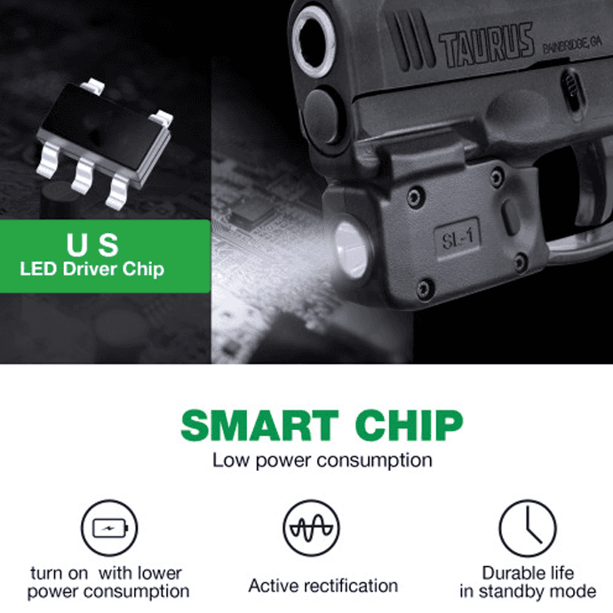 Warriorland Mini Tactical Light with Kydex Holster for Taurus G2C/G3/G