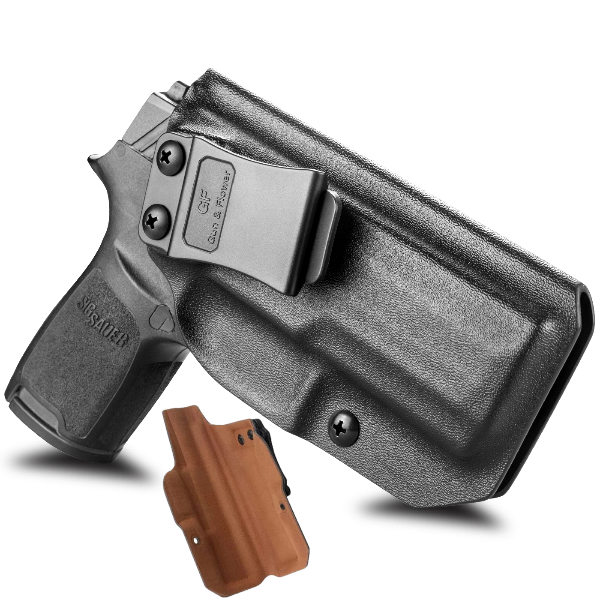 Gun & Flower Kydex IWB w Leather Holster for Sig P365 Black Scopes