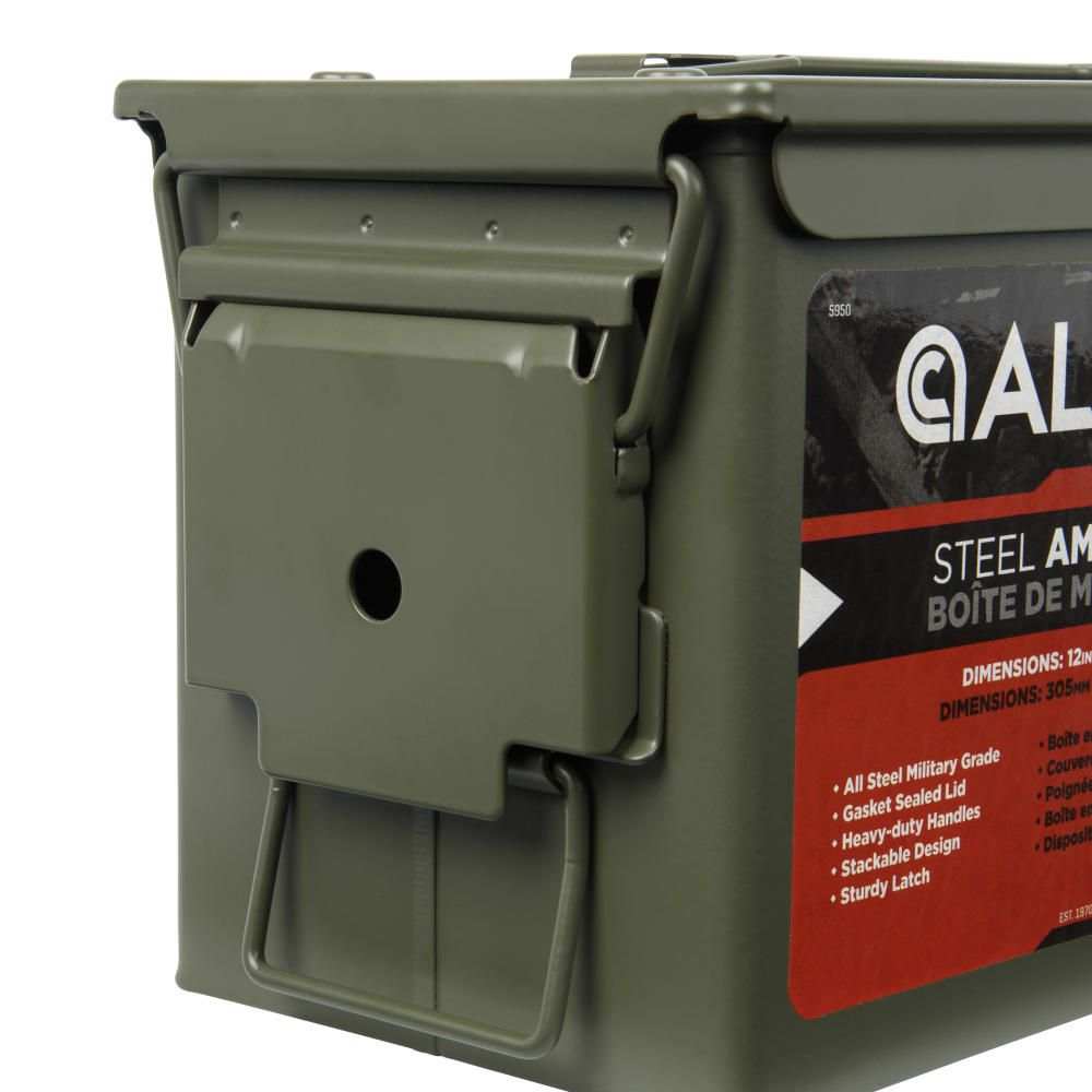 Allen Company Steel Ammo Can 50 Caliber, Green - Scopes and Barrels