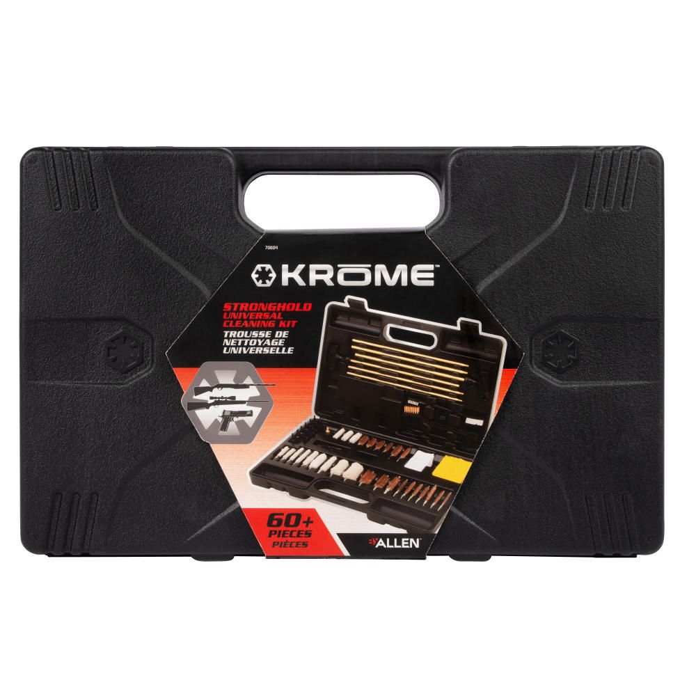 Krome Stronghold Universal Gun Cleaning Kit, Rifles, Shotguns, & Handguns, 60-Pieces, Black by Allen - Scopes and Barrels