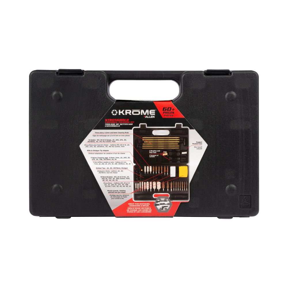 Krome Stronghold Universal Gun Cleaning Kit, Rifles, Shotguns, & Handguns, 60-Pieces, Black by Allen - Scopes and Barrels