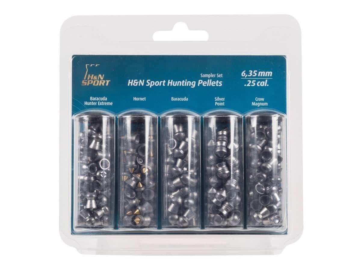 H&N Sport Hunting Pellets Sampler Set, 5 Types, .25 Cal 